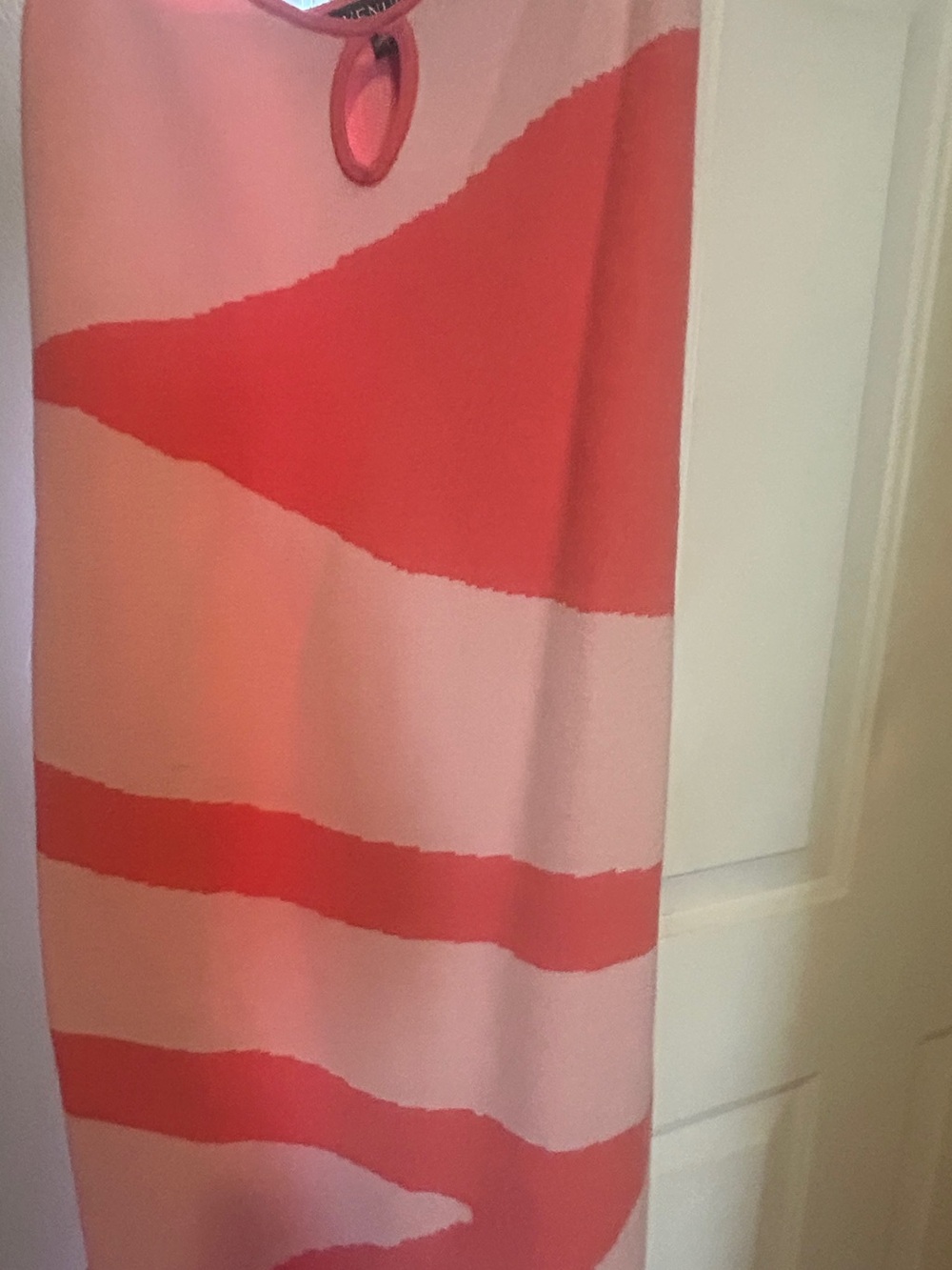 VENUS Coral and Light Pink Wavy Maxi Dress